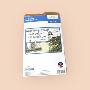 Janlynn Counted Cross Stitch Kit Peaceful Shores Lighthouse Beach Summer 9x12